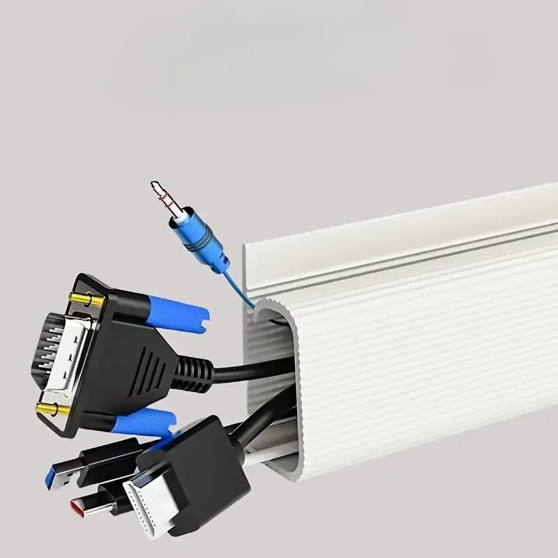 Organizador de Cables Bajo Escritorio 40cm Autoadhesivo - Canaleta para Gestión de Cables en Hogar y Oficina